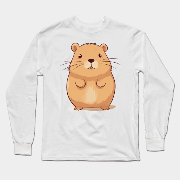 Kawaii Capybara Long Sleeve T-Shirt by MilkyBerry